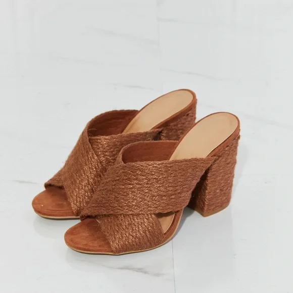 CrissCross Brown Boho Heels - Picture 2 of 7